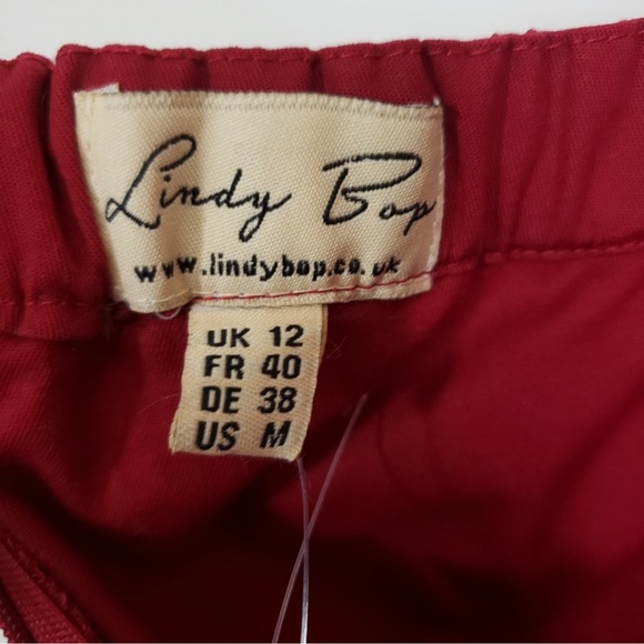 Lindy Bop Vintage Burgundy Midi Dress - Picture 4 of 16